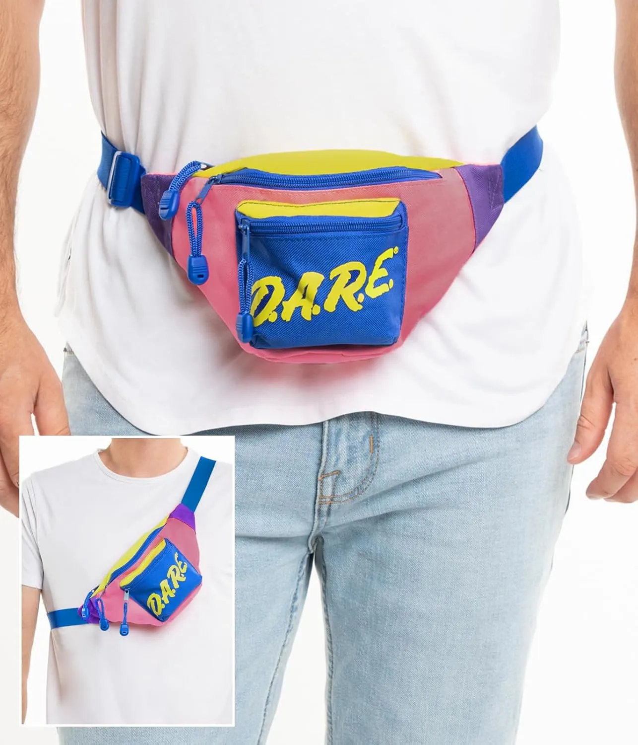 Tipsy Elves Retro DARE Fanny Pack (One Size, Multicolor)