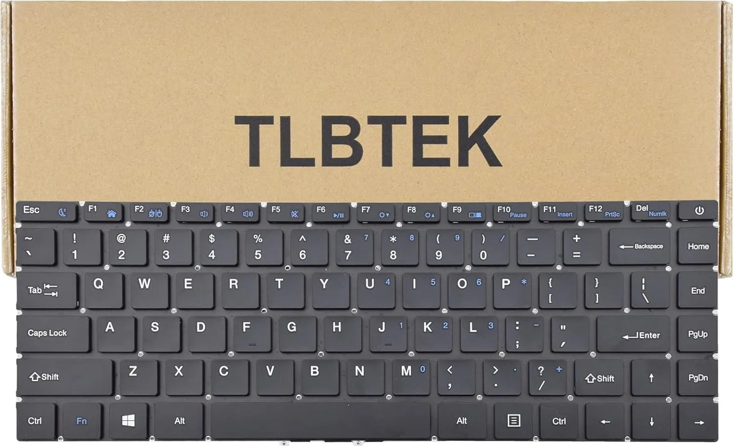 TLBTEK Keyboard Replacement Compatible with Gateway GWTN133-1 GWTN141-1BL GWTN141-5BK GWTN141-5GR，Chuwi GemiBook CWI514 CWI528 CWI529 CWI547，Multilaser Legacy PC230 PC231 Series Laptop Black
