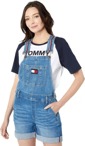 Tommy Hilfiger Women's Jumpsuit Denim Overalls 5 Inch Shorts