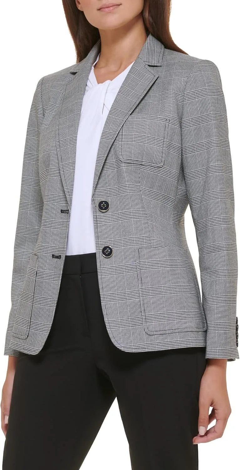 Tommy Hilfiger Women's Work Two Button Blazer Jackets