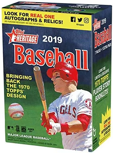 Topps 2019 Heritage Baseball Blaster Box (8 Packs/9 Cards)