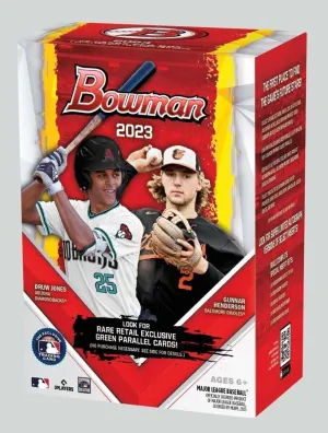 Topps 2023 Bowman Baseball Value Box - 6 Packs, 72 Cards, Green Parallel Cards