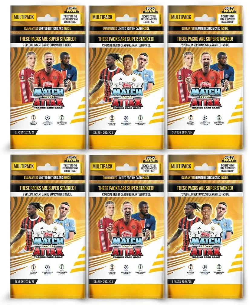Topps UEFA Champions League Match Attax 24/25 Trading and Collectible Card Game (Multipack of 6)
