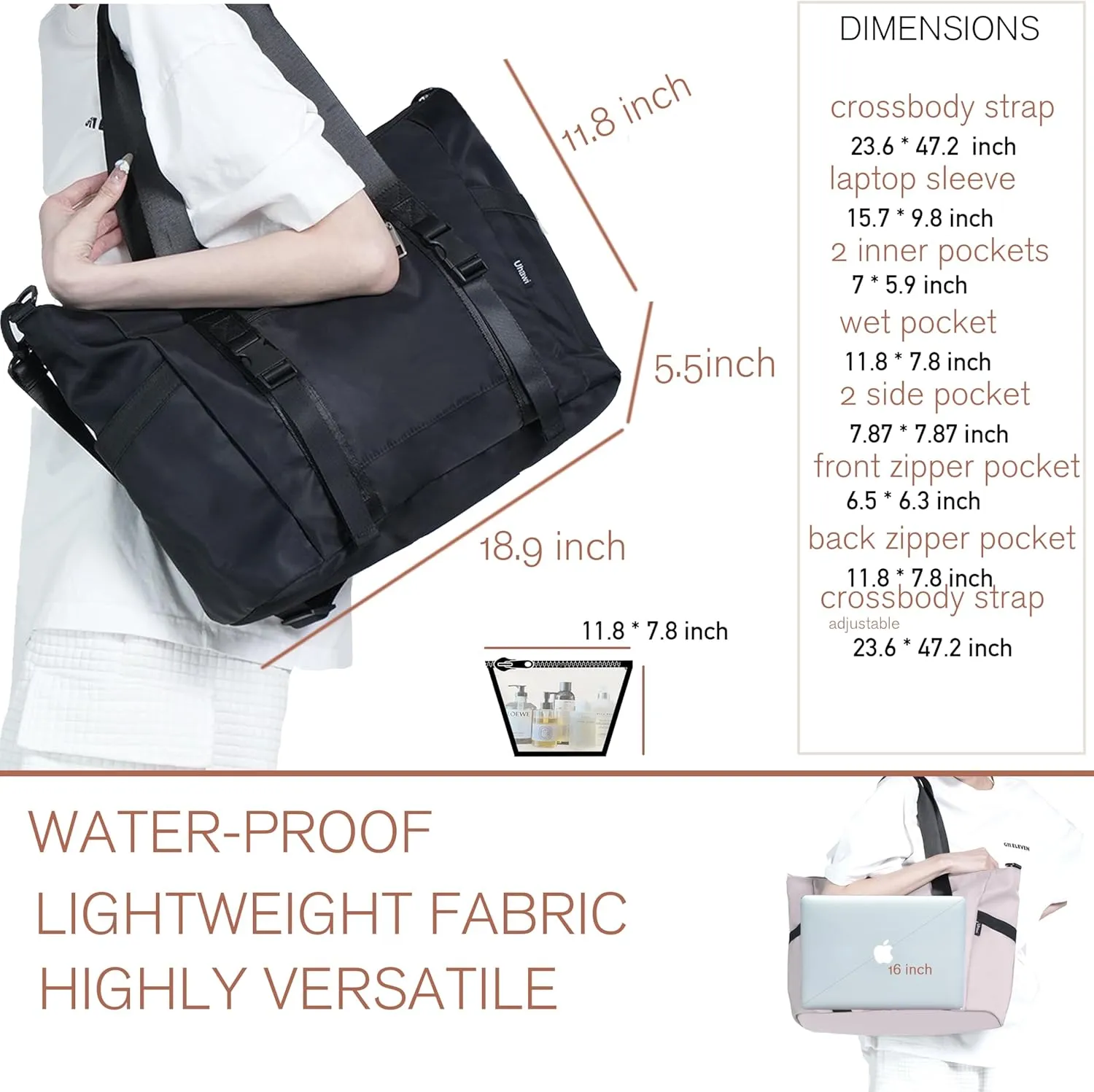 Tote Bag Laptop Bag for Women&Men Work Teacher Nurse Tote Bag Professional Tote Shoulder Crossbody Business Office Work Bag