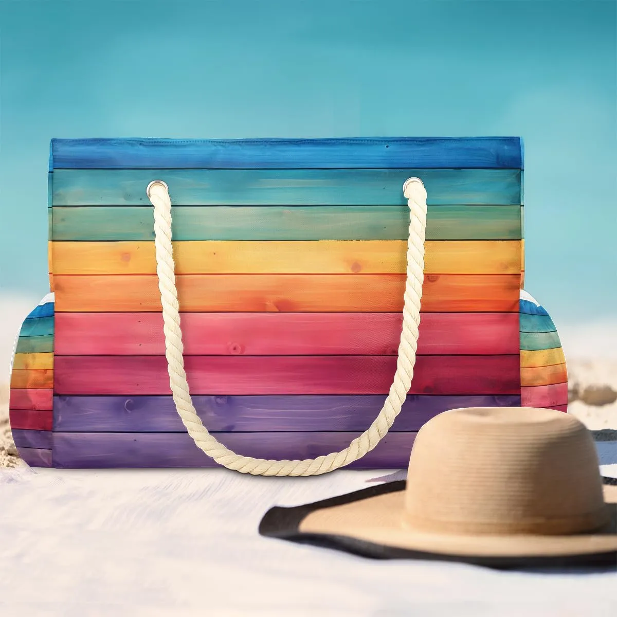 Tote Beach Bag for Women Large Zipper Beach Bags Waterproof Sandproof Cute Owls Gym Swim Pool Travel Bag
