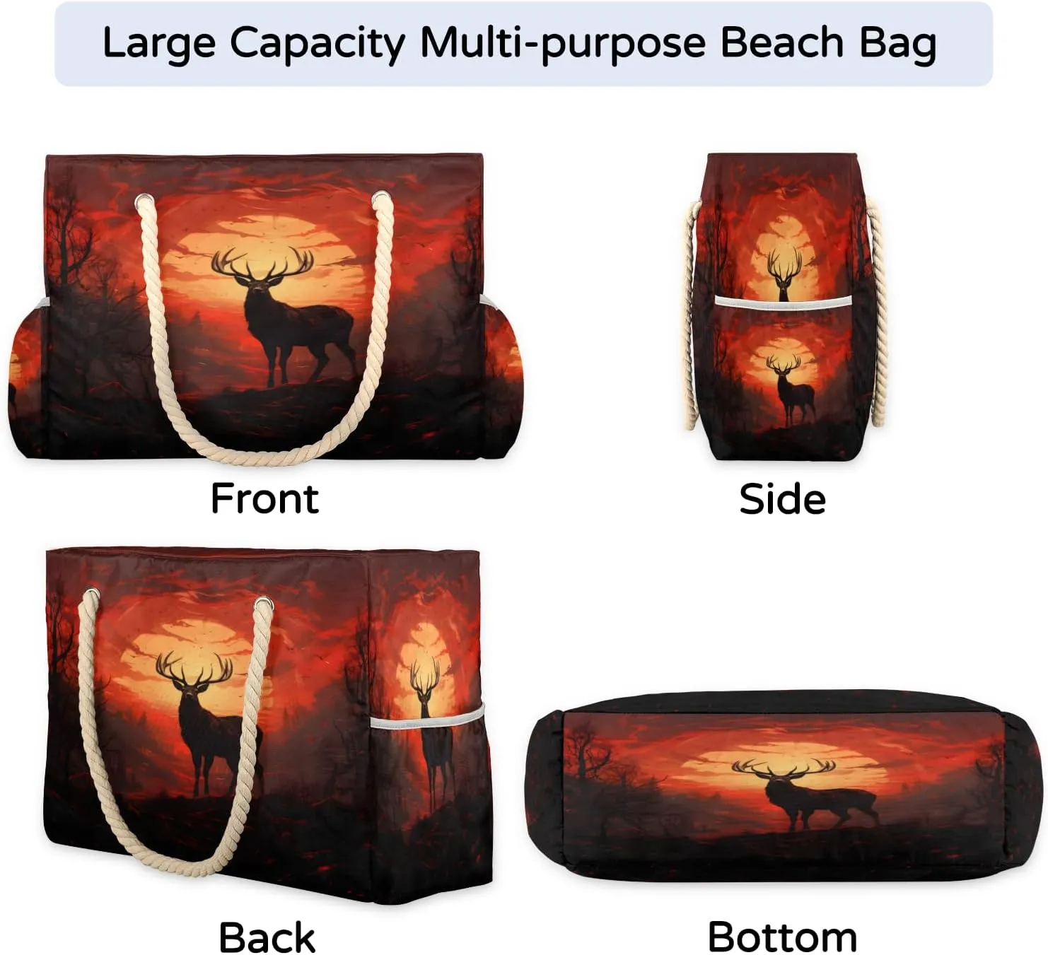 Tote Beach Bag for Women Large Zipper Beach Bags Waterproof Sandproof Gym Swim Pool Travel Bag