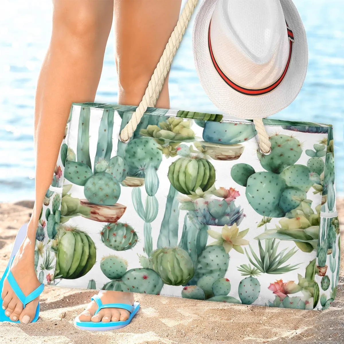 Tote Beach Bag for Women Large Zipper Beach Bags Waterproof Sandproof Gym Swim Pool Travel Bag