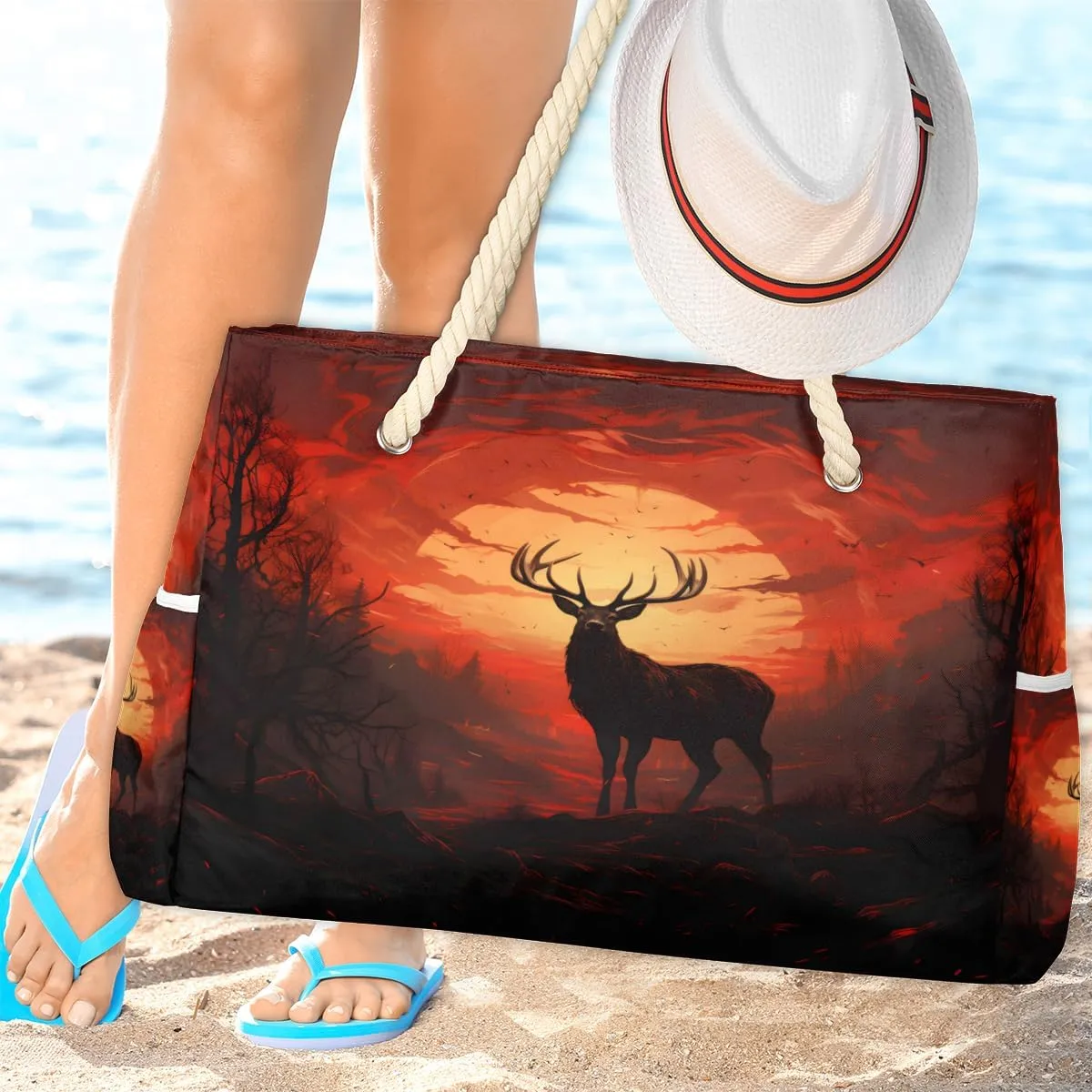 Tote Beach Bag for Women Large Zipper Beach Bags Waterproof Sandproof Gym Swim Pool Travel Bag