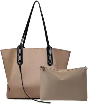 Tote Handbag, Foldable Zippered Shoulder Bag for Women,Laptop Size