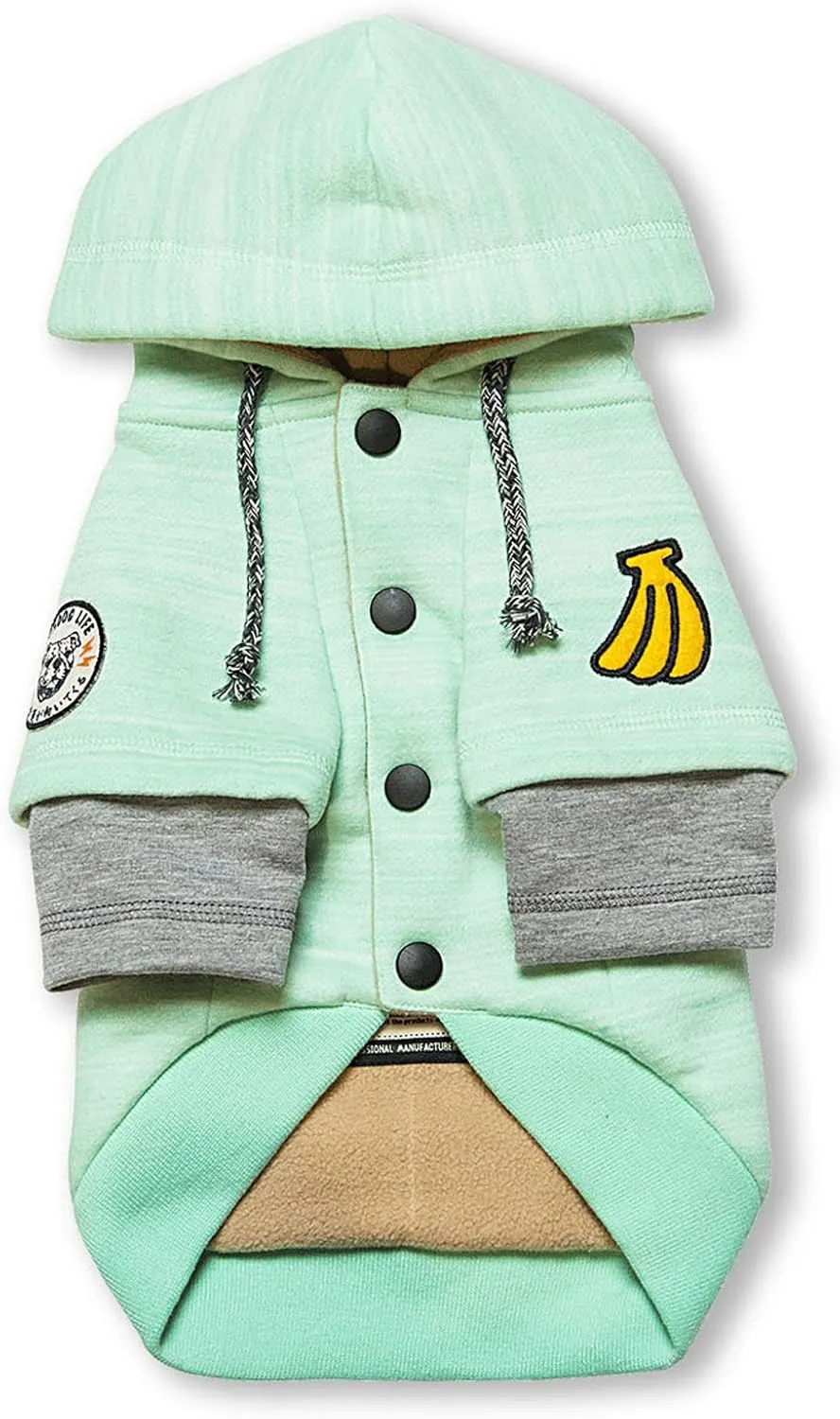 TOUCHDOG 'Hampton Beach' Designer Fashion Ultra-Plush Sand Blasted Pet Dog Hooded Sweater Hoodie, Large, Green
