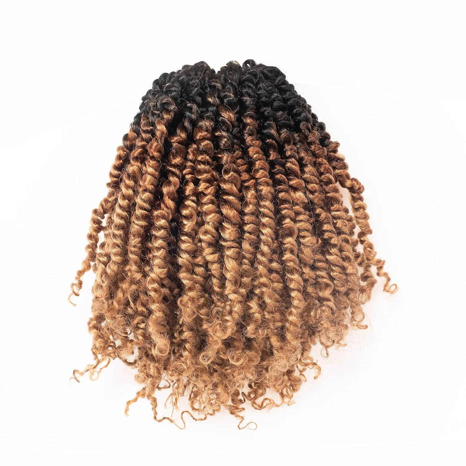 ToyoTress Tiana Passion Twist Hair - 10 Inch 8 Packs Pre-twisted Crochet Braids Ombre Brown Blonde, Short Bob Pre-looped Synthetic Braiding Hair Extensions (10 Inch, OT30/27-8P)