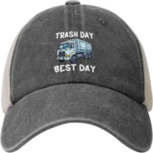Trash Day Best Day Waste Management Garbage Adjustable Cowboy Mesh Baseball Cap Unisex Outdoor Trucker Hat2 Deep Heather