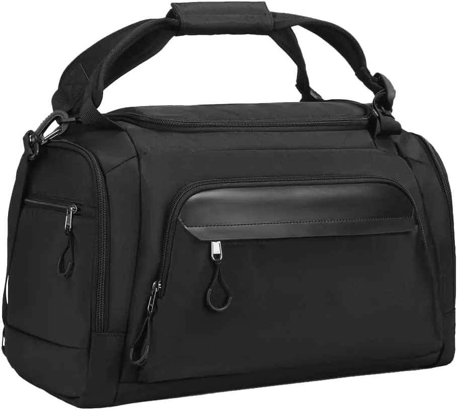 Travel Duffel Bag Waterproof Large Travel Luggage Bag for Men and Women Gym Duffel Bag with Shoe Compartment and Wet Pocket Black
