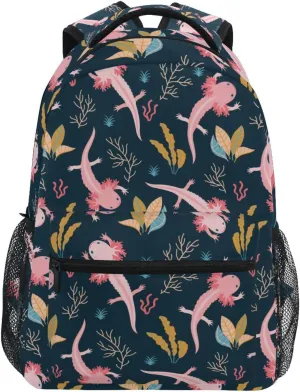 Travel Laptop Backpack Daypack College School Computer Bag Axolotl Bookbag for Kids, Fits 3 to 6 Years Old