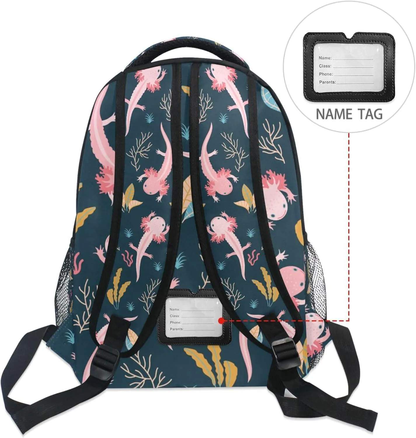 Travel Laptop Backpack Daypack College School Computer Bag Axolotl Bookbag for Kids, Fits 3 to 6 Years Old