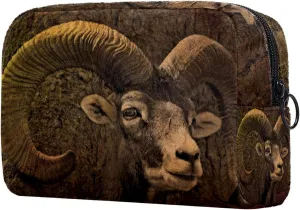 Travel Makeup Bag for Women, Animal Capricorn Zodiac Travel Cosmetic Bag Pencil Case Portable Makeup Pouch Toiletry Bag for Girls