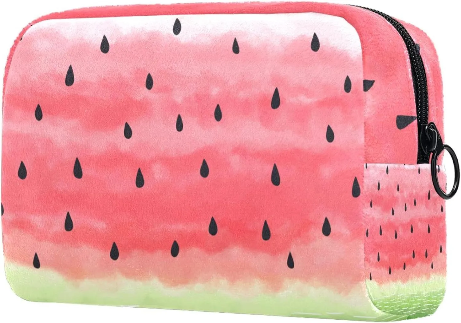 Travel Makeup Bag for Women, Summer Red Watermelon Black Seeds Travel Cosmetic Bag Pencil Case Portable Makeup Pouch Toiletry Bag for Girls