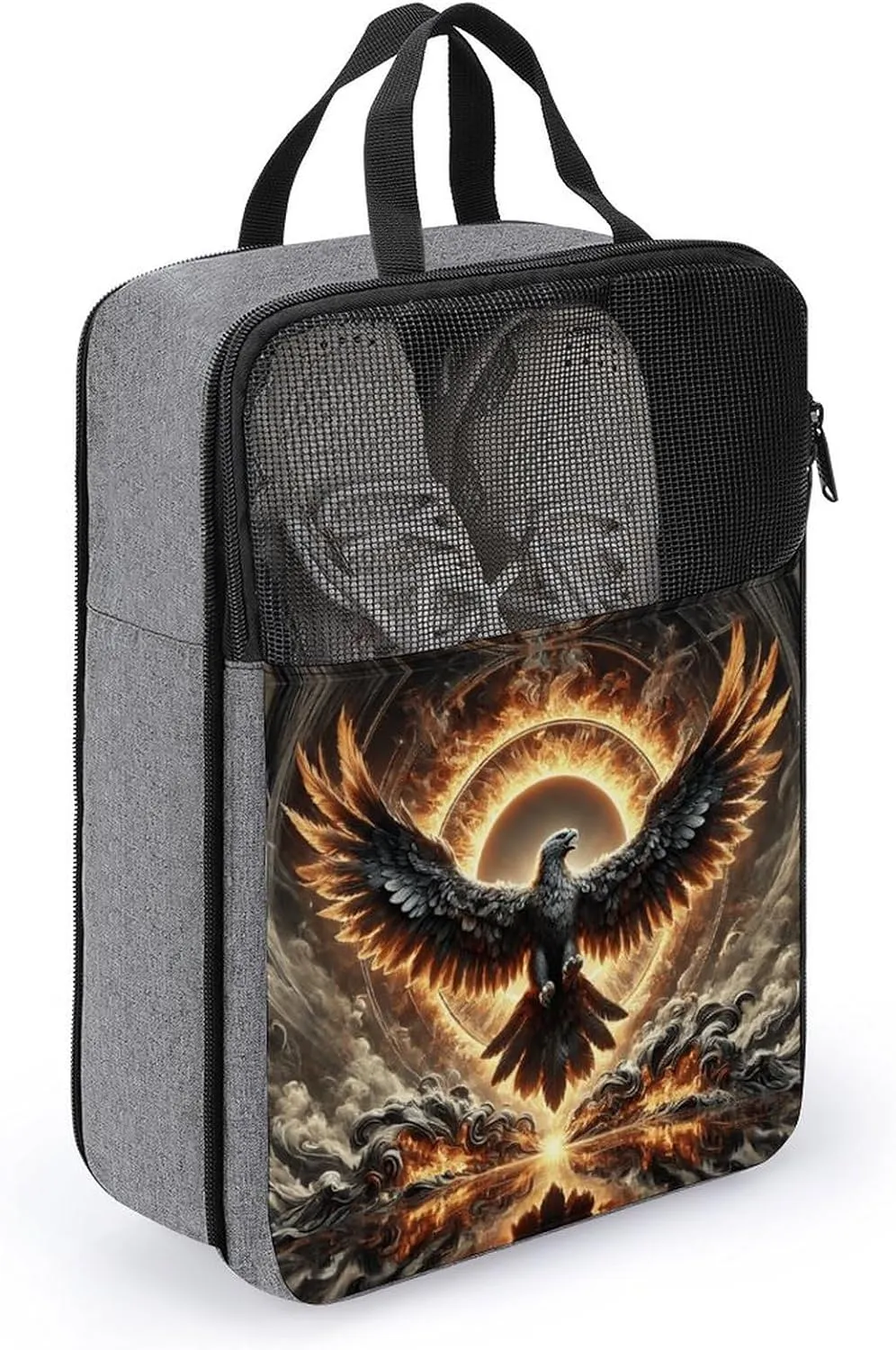 Travel Shoe Bags Waterproof Portable Shoe Storage Pouch with Dual Zipper Handles Waterproof Breathable Durable Mesh Desig Travel Shoe Case Organizer for Travel And Home Use Shoe Bag Phoenix's Ascent