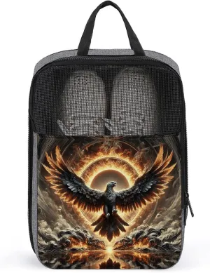 Travel Shoe Bags Waterproof Portable Shoe Storage Pouch with Dual Zipper Handles Waterproof Breathable Durable Mesh Desig Travel Shoe Case Organizer for Travel And Home Use Shoe Bag Phoenix's Ascent