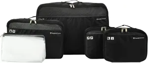 Traveler's Choice Cloverland Packing Cubes 5 Piece Set, Black, One Size