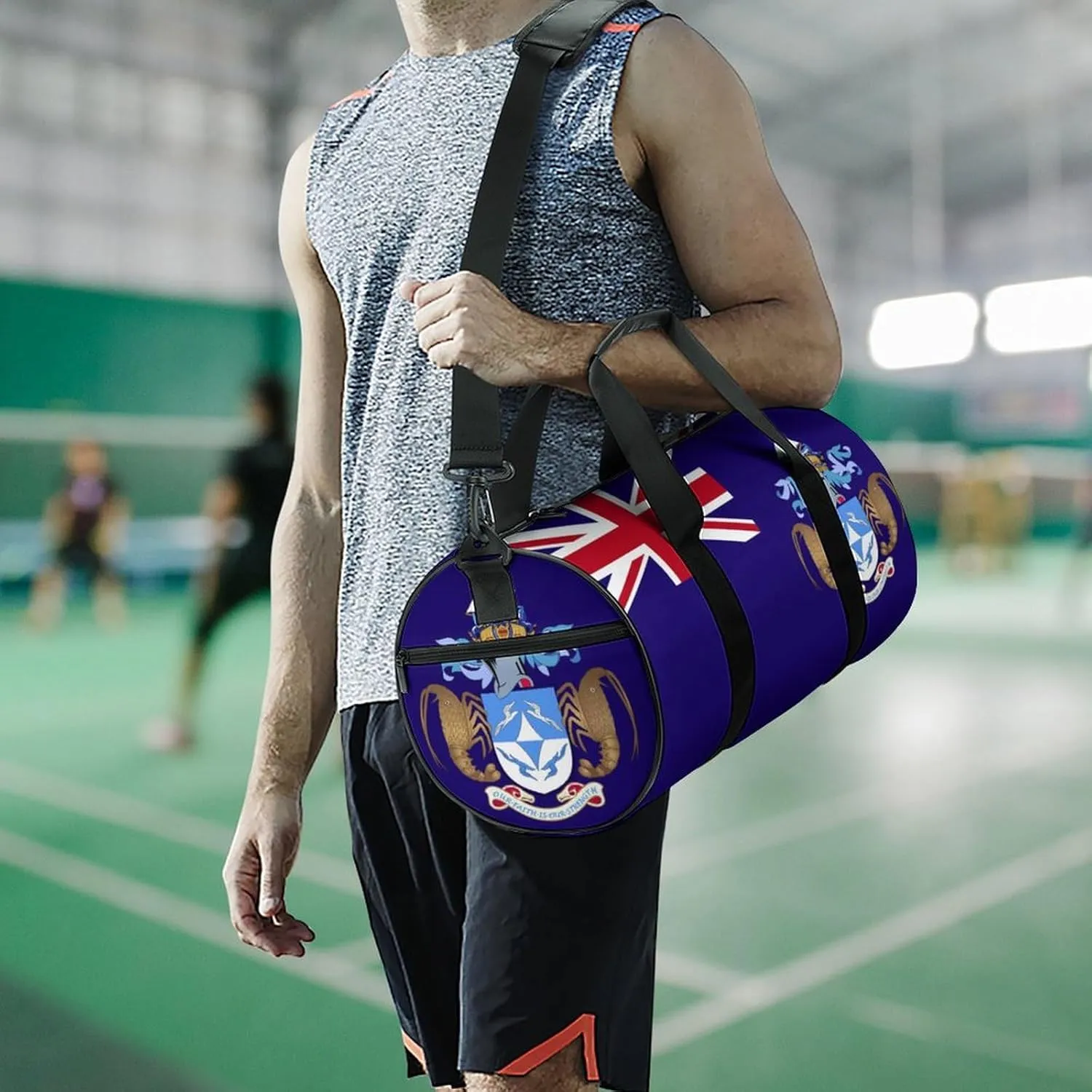 Tristan Da Cunha Flag Gym Bag for Girls Boys Sports Duffel with Wet Pocket Travel Weekender