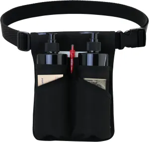 Tuhaoge Massage Bottle Bag,Massage Oil Holster for 2 Bottle s,Lotion Holster,Massage Therapist,Massage Oil Holster, Massage Lotion (TH-XJ-2 bottle-Black)