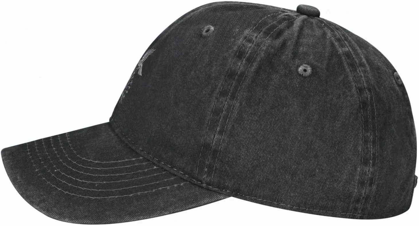 Twin Ravens of Odin Norse Pagan Symbol Cowboy Baseball Hat Washable Adjustable Denim Baseball Hat