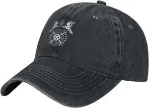 Twin Ravens of Odin Norse Pagan Symbol Cowboy Baseball Hat Washable Adjustable Denim Baseball Hat