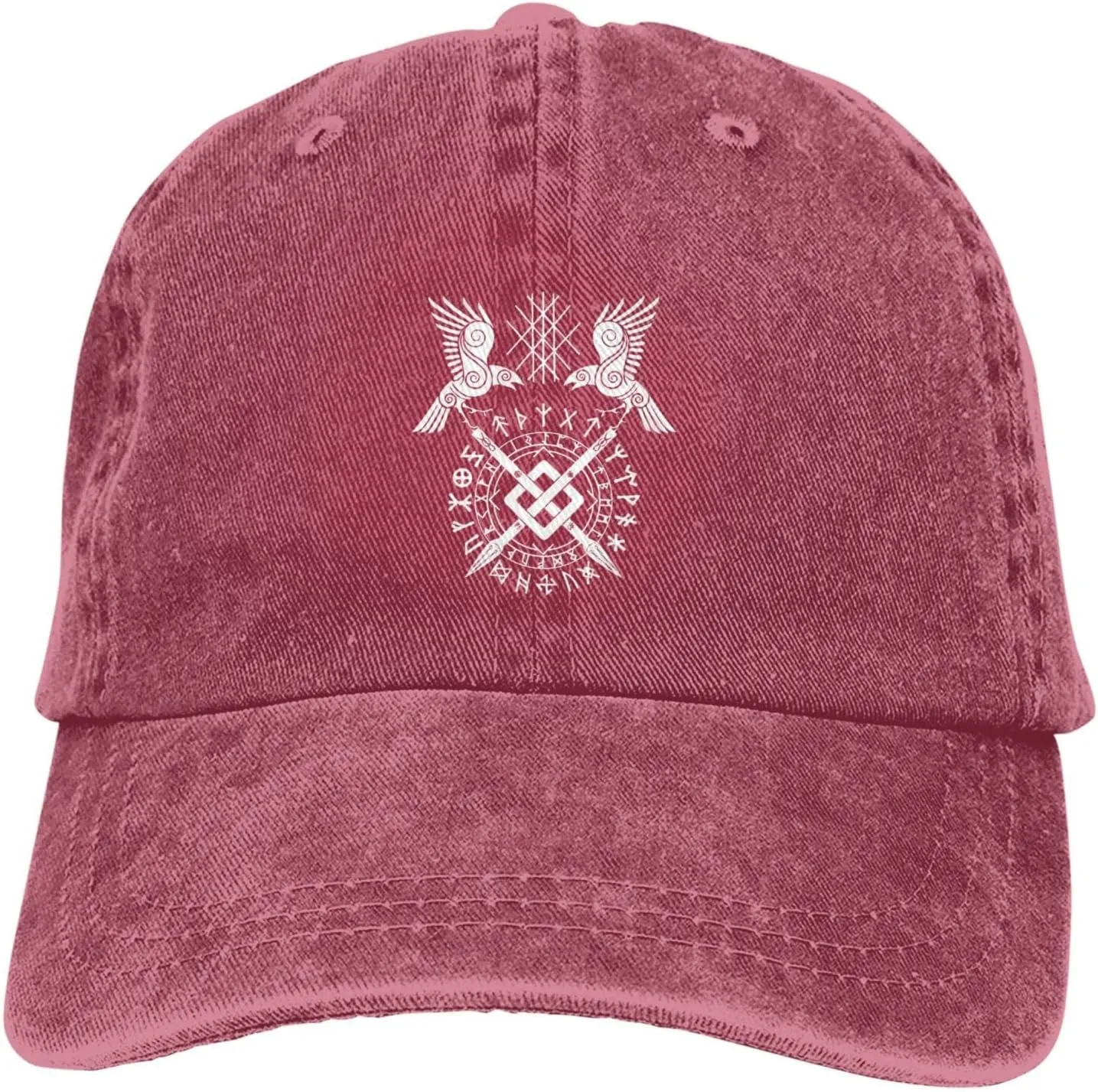 Twin Ravens of Odin Norse Pagan Symbol Hat Casquette Denim Baseball Cap Unisex Men's Hat Women's Hat Black