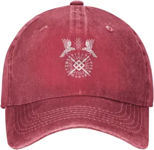 Twin Ravens of Odin Norse Pagan Symbol Hat Casquette Denim Baseball Cap Unisex Men's Hat Women's Hat Black