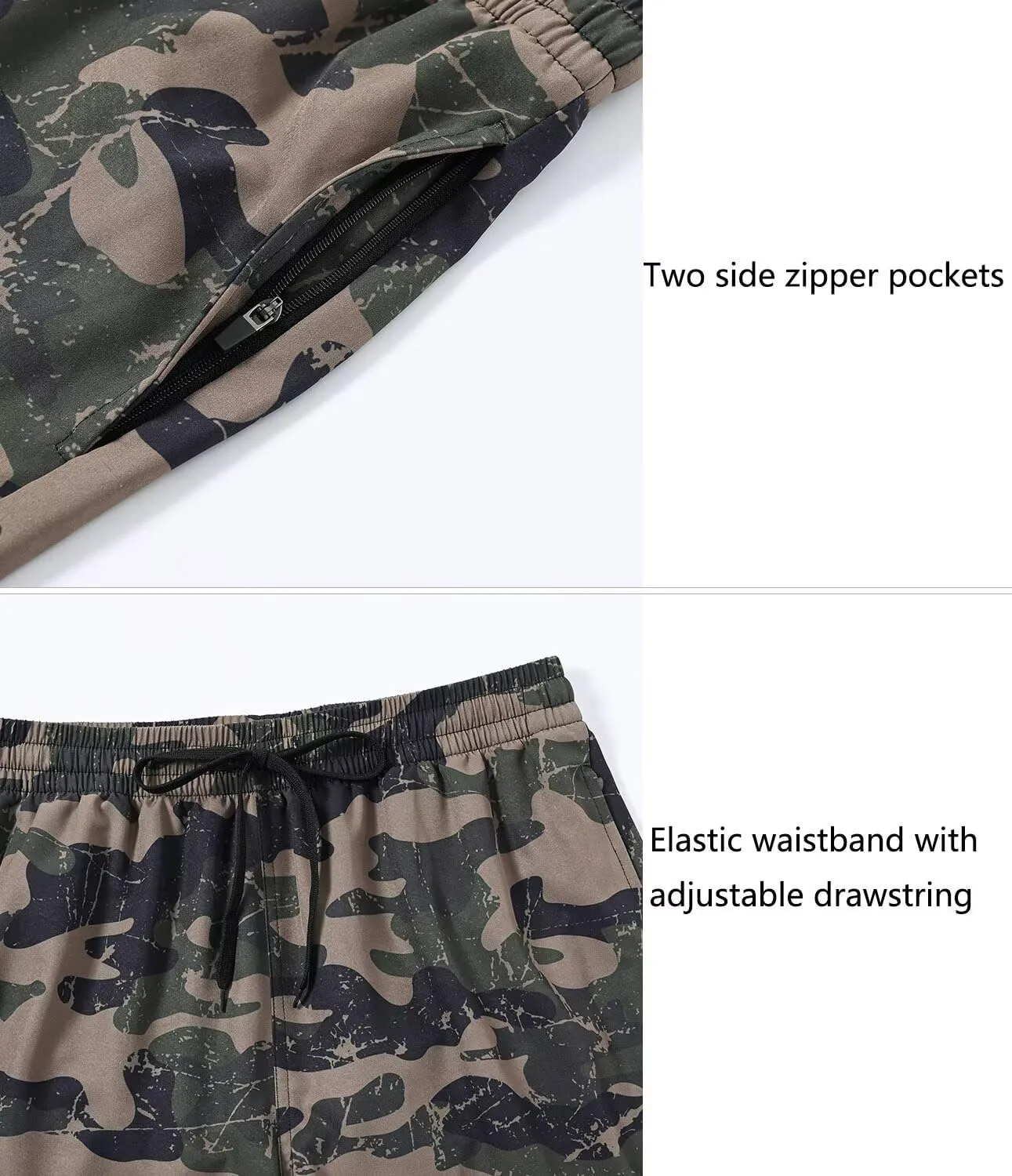Tyhengta Men's Swim Trunks Quick Dry Beach Shorts with Zipper Pockets and Mesh Lining