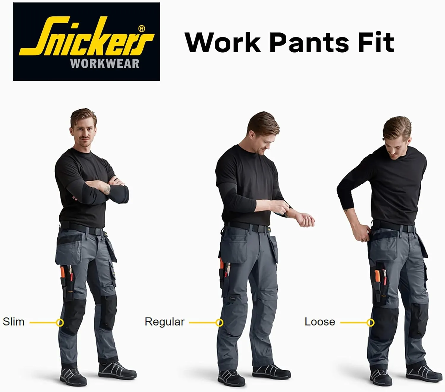U635104043430 AllroundWork Stretch Loose Fit Work Pants (Black/Black) - 34/30