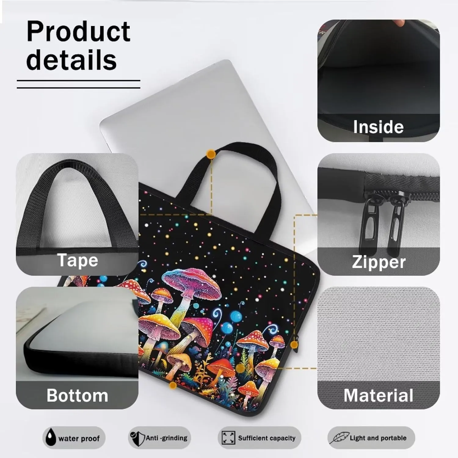 Uasibuni Laptop Sleeve Bag 15.6 In Laptop Bag Laptop Cover Cute Carrying Case for Women Laptop Handbag Tote Bag