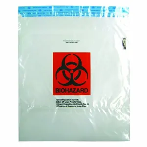 UF95-1517BIO Specimen Bag, Adhesive Closure, Biohazard, Clear (Case of 500)