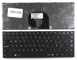 UK Layout Black Frame Black Replacement Laptop Keyboard Compatible with Sony Vaio VPCY11M1R/S