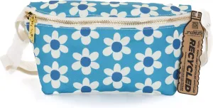 Ultra Slim Fanny Packs for Women – 80s/90s Recycled RPET Bum Bag – Unisex Crossbody Waist Belt Bag for Travel, Festivals, Sports & Daily Use – Waist Belt Bag for Women | Daisy Blue