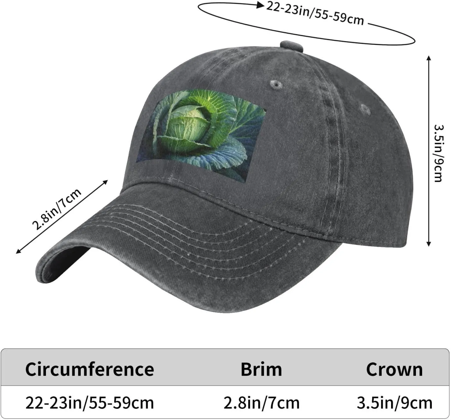 Unisex Denim Baseball Cap Classic Breathable Brim Hat Bright Cabbage Trucker Hat Adjustable Dad Hat Casual Outdoor Sun Hat