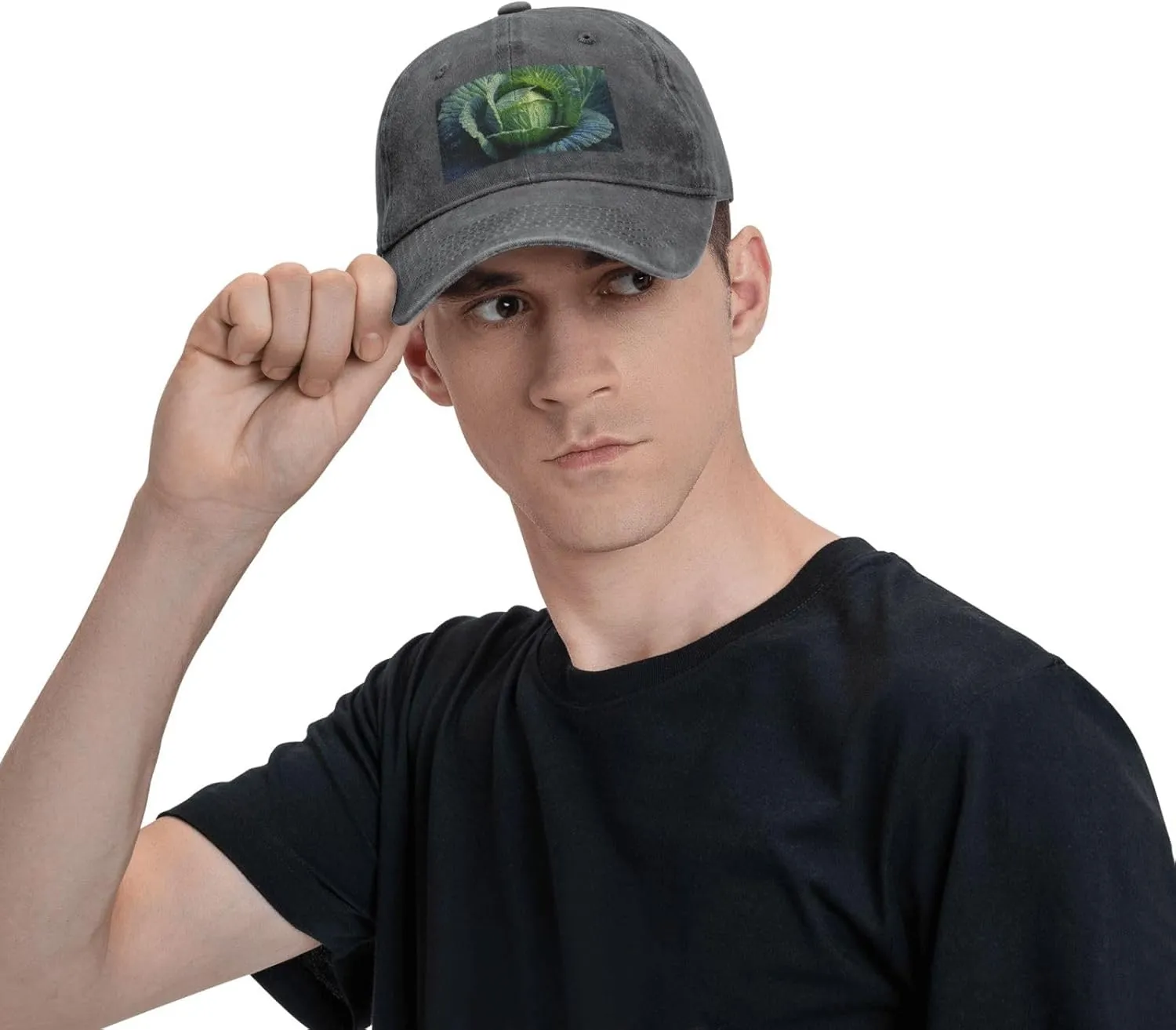 Unisex Denim Baseball Cap Classic Breathable Brim Hat Bright Cabbage Trucker Hat Adjustable Dad Hat Casual Outdoor Sun Hat