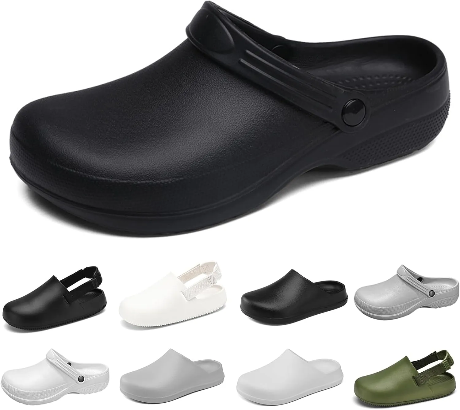 Unisex EVA clog slippers, comfortable, durable, non-slip, oil-resistant, waterproof, professional chef and nurse work shoes, casual style, two-wear minimalist kitchen shoes