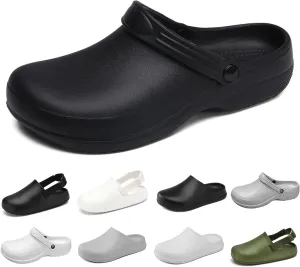 Unisex EVA clog slippers, comfortable, durable, non-slip, oil-resistant, waterproof, professional chef and nurse work shoes, casual style, two-wear minimalist kitchen shoes