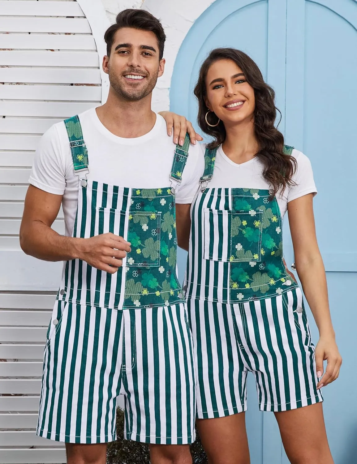 Unisex Printed Overalls Shorts Romper Festival Jumpsuits Work Bibs Coveralls Gifts for Men and Women