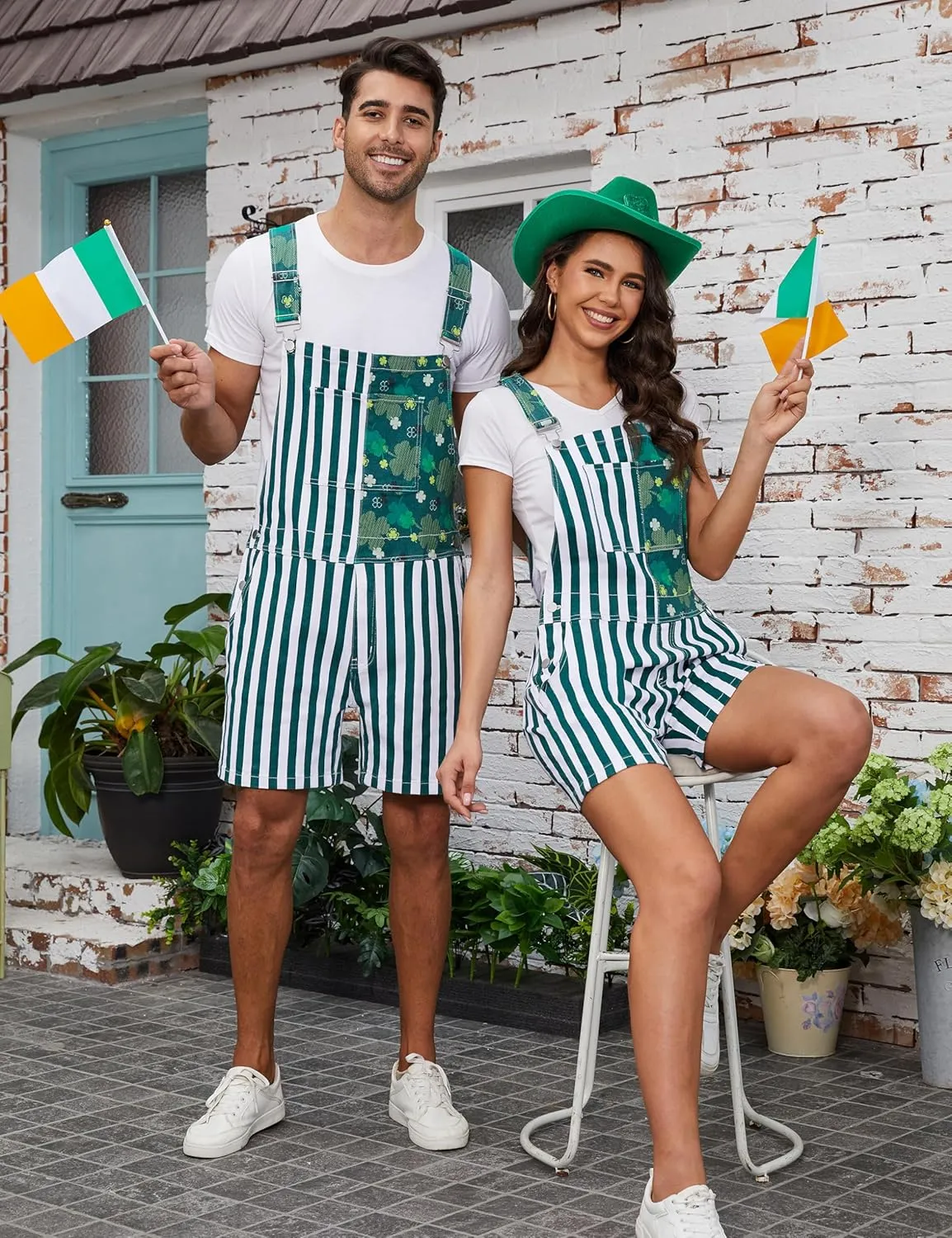 Unisex Printed Overalls Shorts Romper Festival Jumpsuits Work Bibs Coveralls Gifts for Men and Women