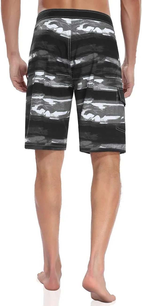 unitop Men's Bathing Board Trunks Beach Shorts Holiday Hawaiian Colorful Striped