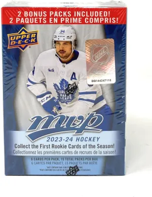Upper Deck 2023-24 MVP Hockey Blaster Box (15 Packs of Hockey Cards)