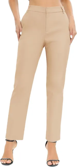 Urban CoCo Women's Elastic Waisted Work Pants Business Casual Office Pants Trousers with Pockets