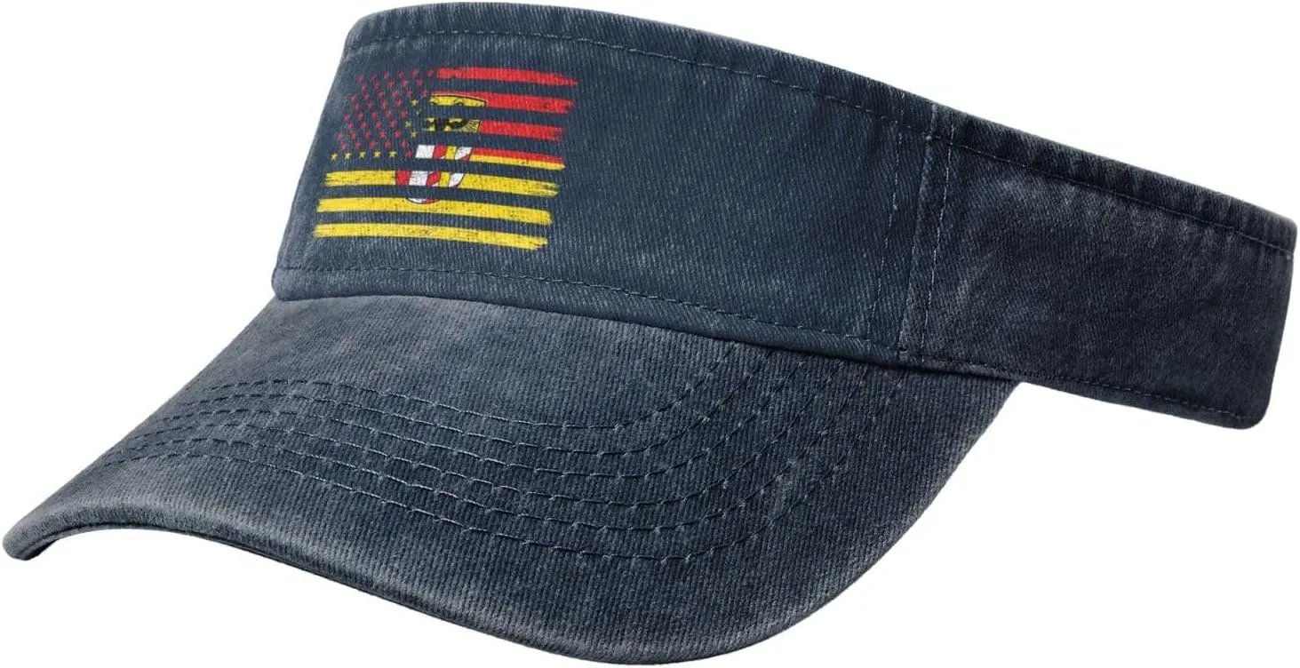 US and Flagge Schwaben Bayern Sun Visor Hats Adjustable Empty Top Baseball Cap for Women Men Cotton Sports Golf Cap