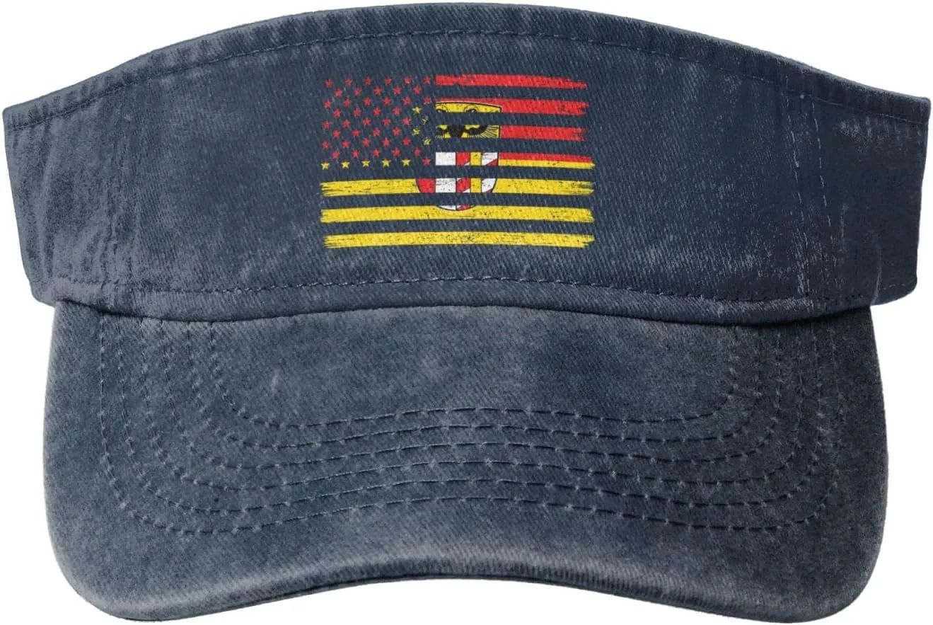 US and Flagge Schwaben Bayern Sun Visor Hats Adjustable Empty Top Baseball Cap for Women Men Cotton Sports Golf Cap