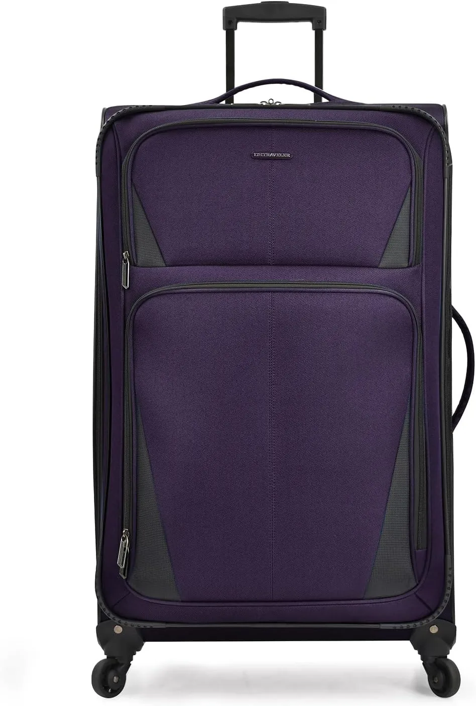 U.S. Traveler Aviron Bay Expandable Softside Luggage with Spinner Wheels, Purple, 30-Inch