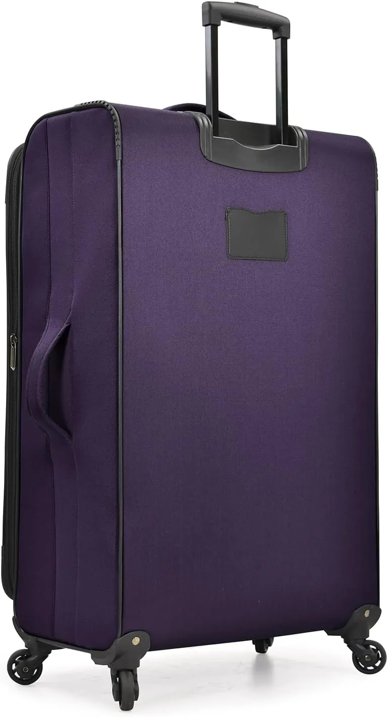 U.S. Traveler Aviron Bay Expandable Softside Luggage with Spinner Wheels, Purple, 30-Inch