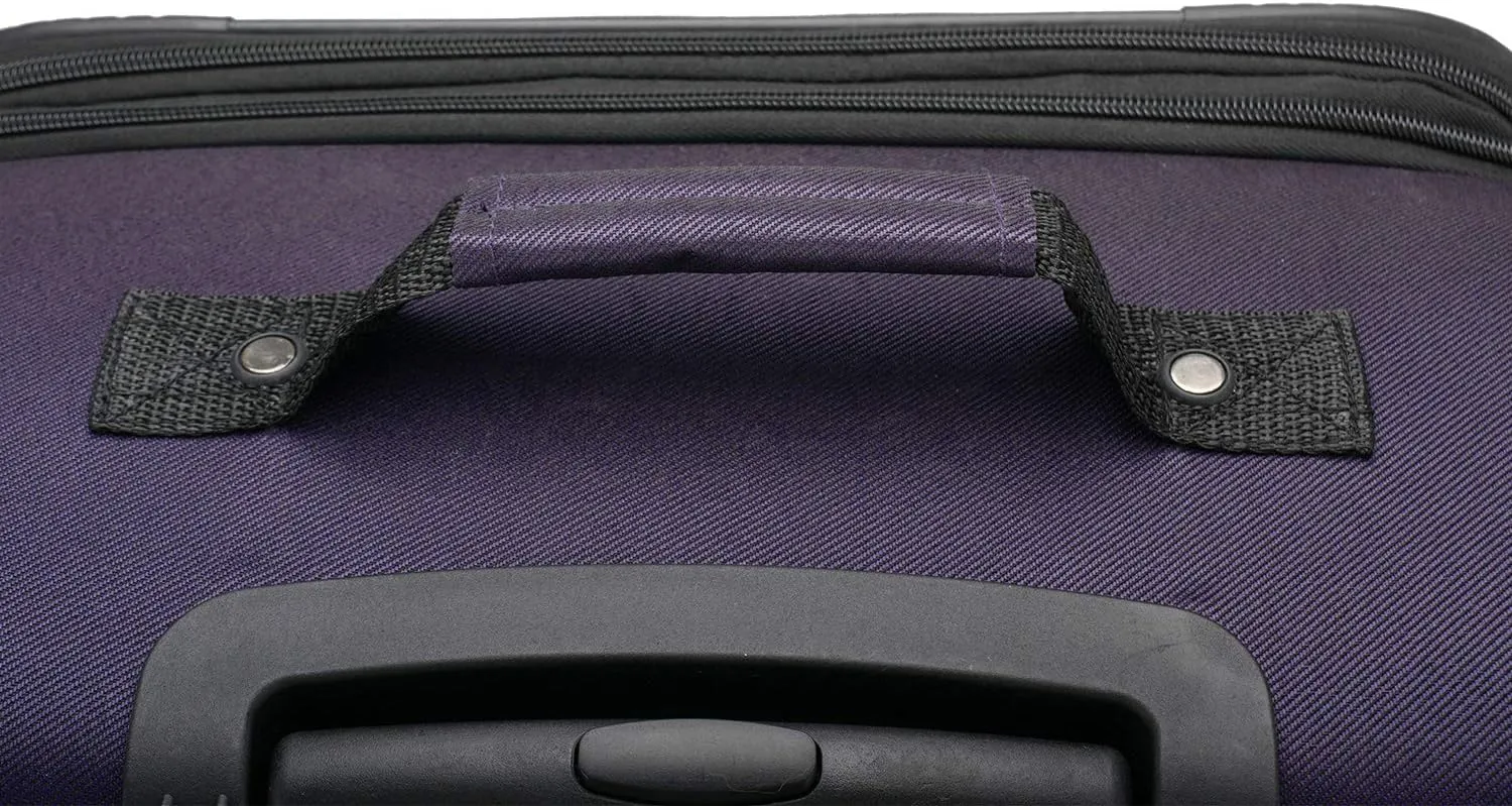 U.S. Traveler Aviron Bay Expandable Softside Luggage with Spinner Wheels, Purple, 30-Inch